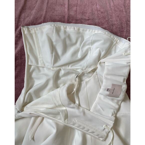 Cinq A Sept Arleen Strapless Mini Dress Boned Bustier Open Back Ivory Sz 4 White - Picture 5 of 9